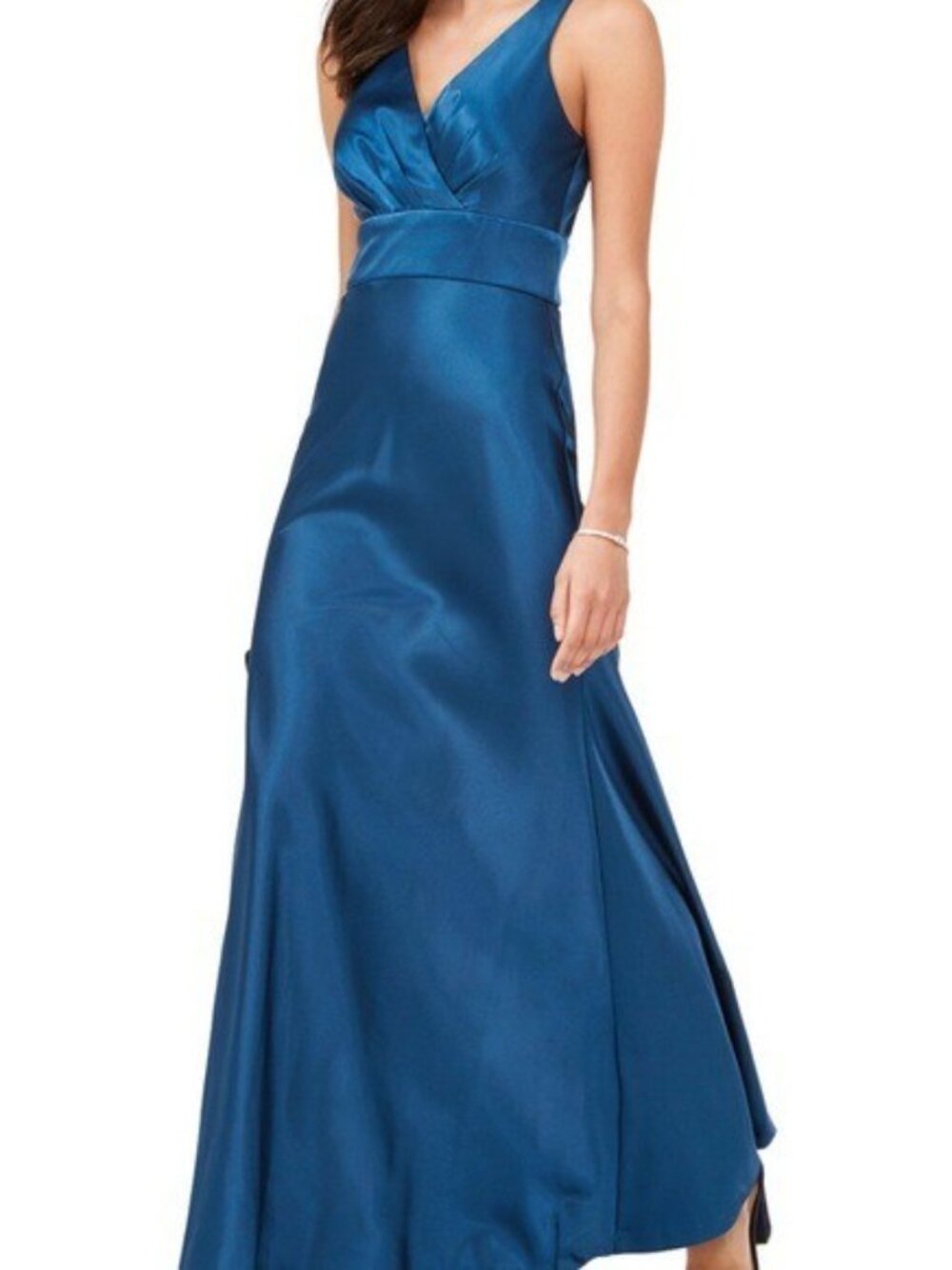 Nightway Petite V-Neck Satin Gown